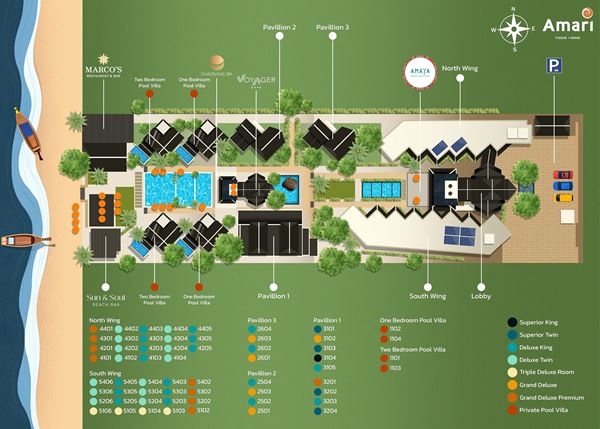 Resort Map - Amari Vogue Krabi